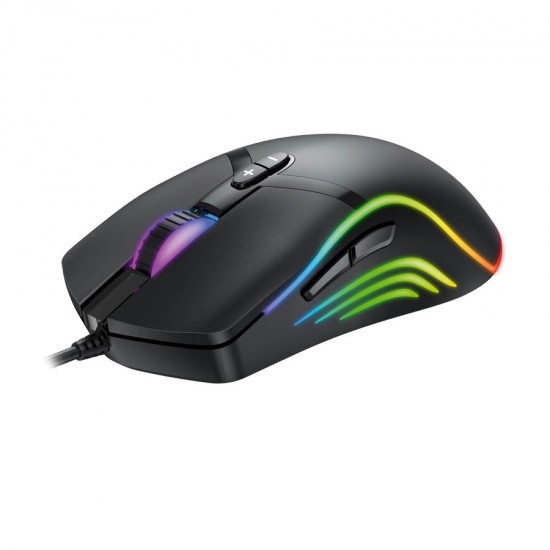 Varr RGB Gaming mouse1000/1600/3200/6400Dpi Μαύρο VGMB03