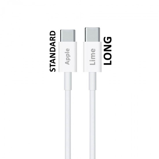 Καλώδιο Type C Long σε USB-C Type C Long 4.0A Φόρτισης - Data 1m Λευκό LCC01 Lime