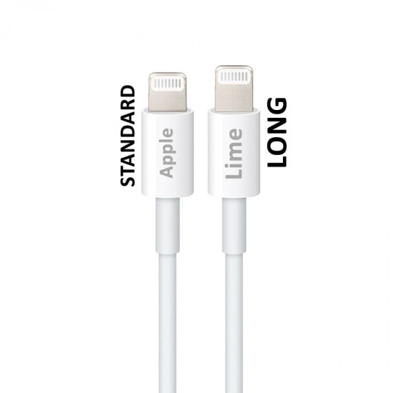 Καλώδιο Type C Long σε Lightning Long 4.0A Φόρτισης - Data 1m Λευκό LCL01 Lime