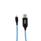 Καλώδιο 3A USB 2.0 σε Lightning Φόρτισης - Data 1m  Μπλε Φωτιζόμενο Well USB/LIGHT-1BE03-WL