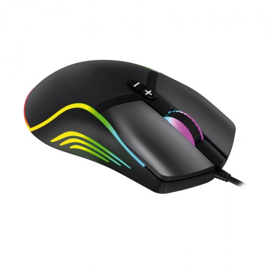 Varr RGB Gaming mouse1000/1600/3200/6400Dpi Μαύρο VGMB03